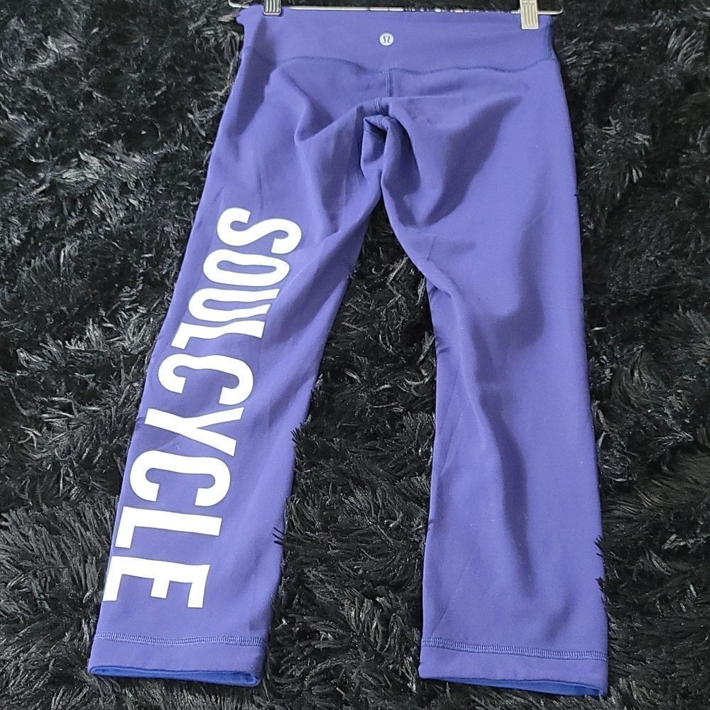 Lululemon × Soulcycle Purple Cropped Wunder Under Leggings